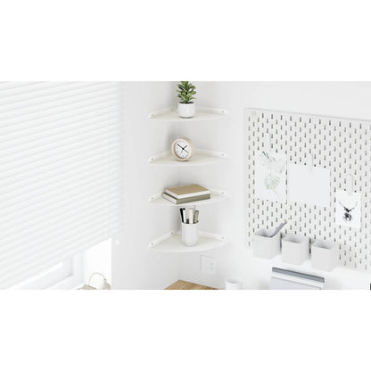 Floating Shelf with Shelf 4 pcs White 24 x 24 x 2 cm