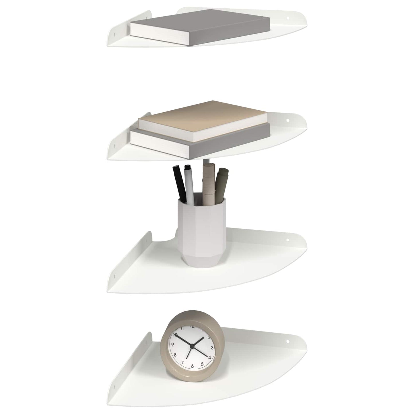Floating Shelf with Shelf 4 pcs White 24 x 24 x 2 cm