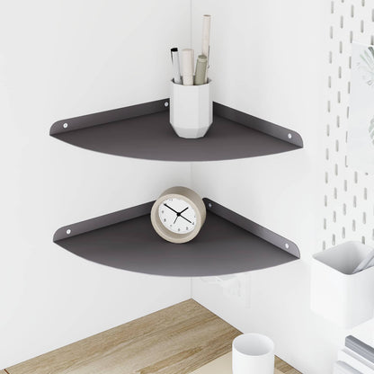 Corner Floating Shelf with Shelf 2 pcs Black 30 x 30 x 2 cm