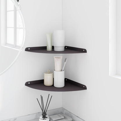 Corner Floating Shelf with Shelf 2 pcs Black 30 x 30 x 2 cm
