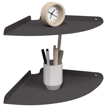 Corner Floating Shelf with Shelf 2 pcs Black 30 x 30 x 2 cm