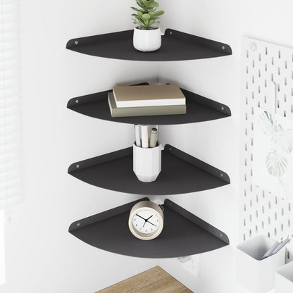 Floating Shelf with Shelf 4 pcs Black 30 x 30 x 2 cm