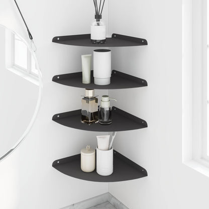 Floating Shelf with Shelf 4 pcs Black 30 x 30 x 2 cm