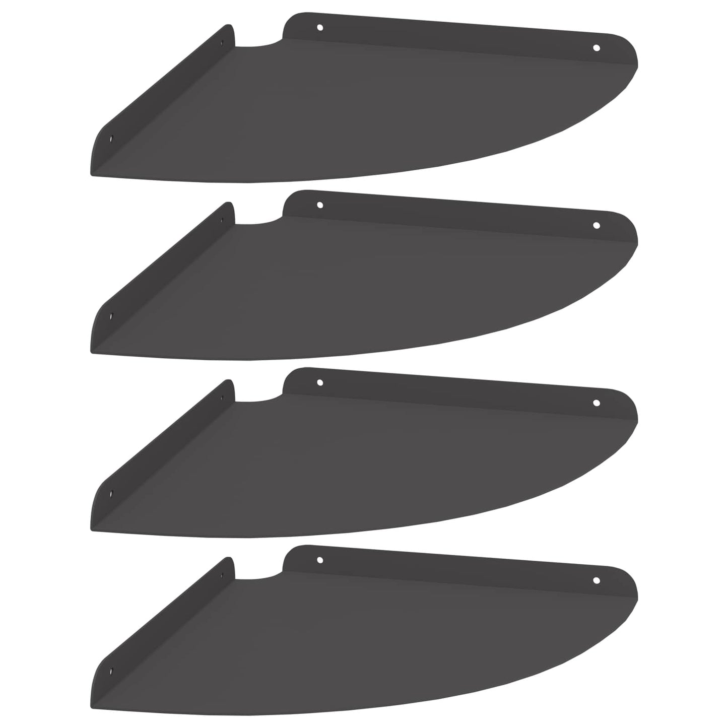 Floating Shelf with Shelf 4 pcs Black 30 x 30 x 2 cm