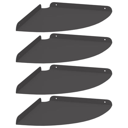 Floating Shelf with Shelf 4 pcs Black 30 x 30 x 2 cm