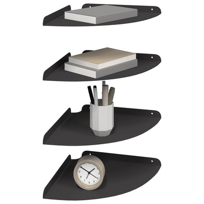 Floating Shelf with Shelf 4 pcs Black 30 x 30 x 2 cm