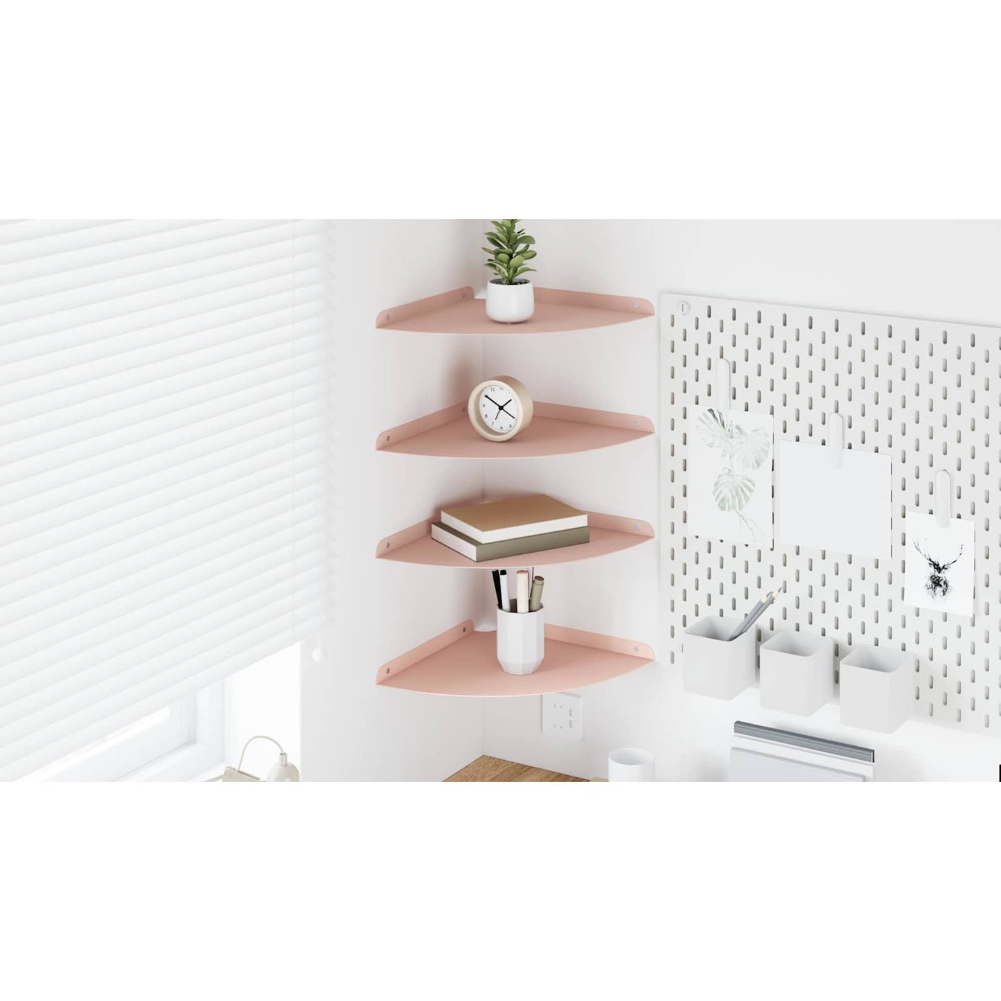 Floating Shelf with Shelf 4 pcs Pink 30 x 30 x 2 cm