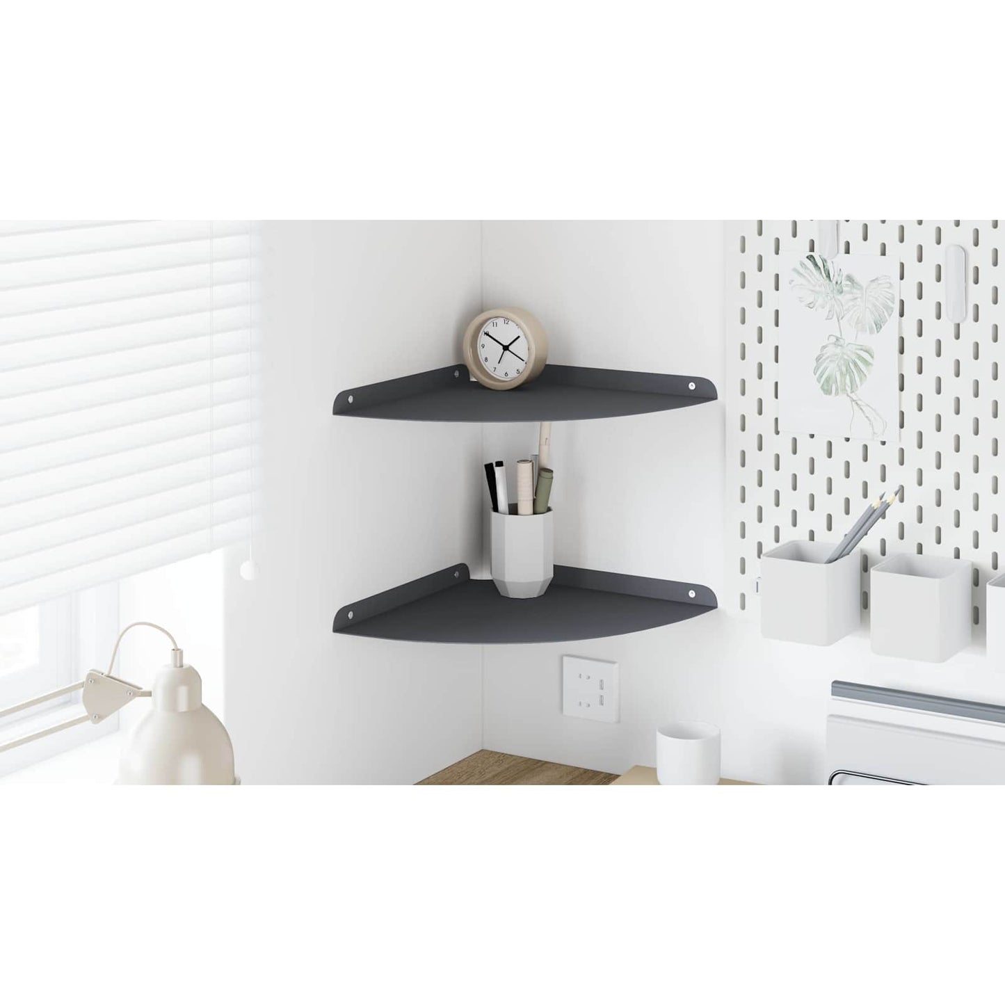 Floating Shelf with Shelf 2 pcs Anthracite 30 x 30 x 2 cm
