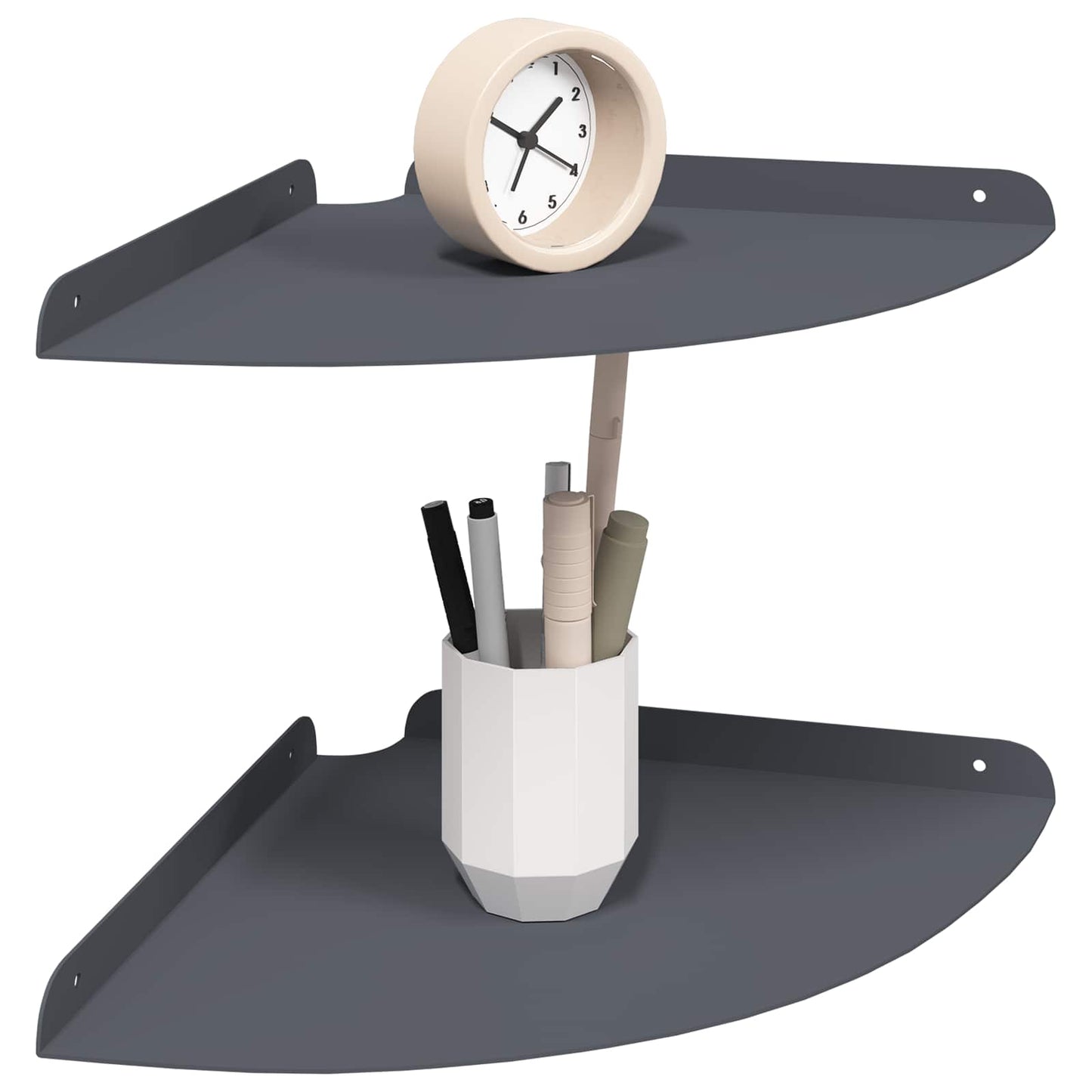 Floating Shelf with Shelf 2 pcs Anthracite 30 x 30 x 2 cm
