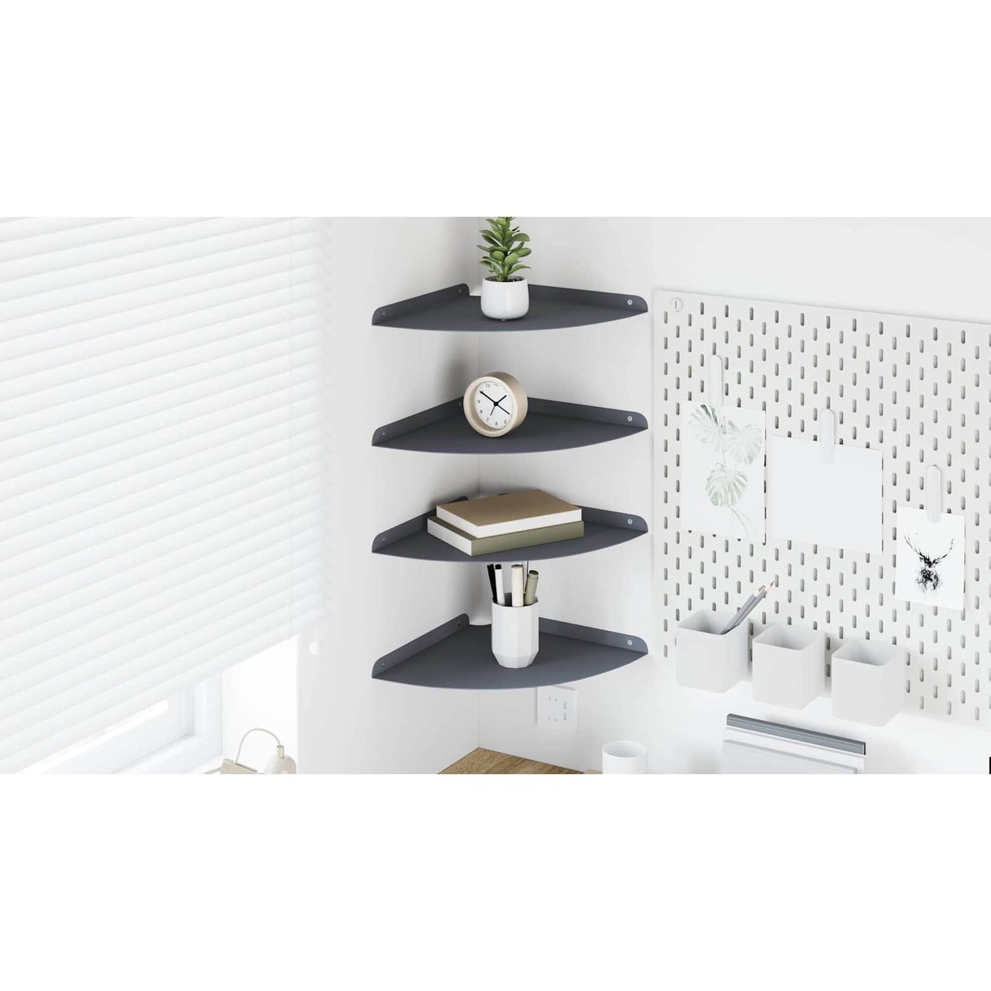 Floating Shelf with Shelf 4 pcs Anthracite 30 x 30 x 2 cm