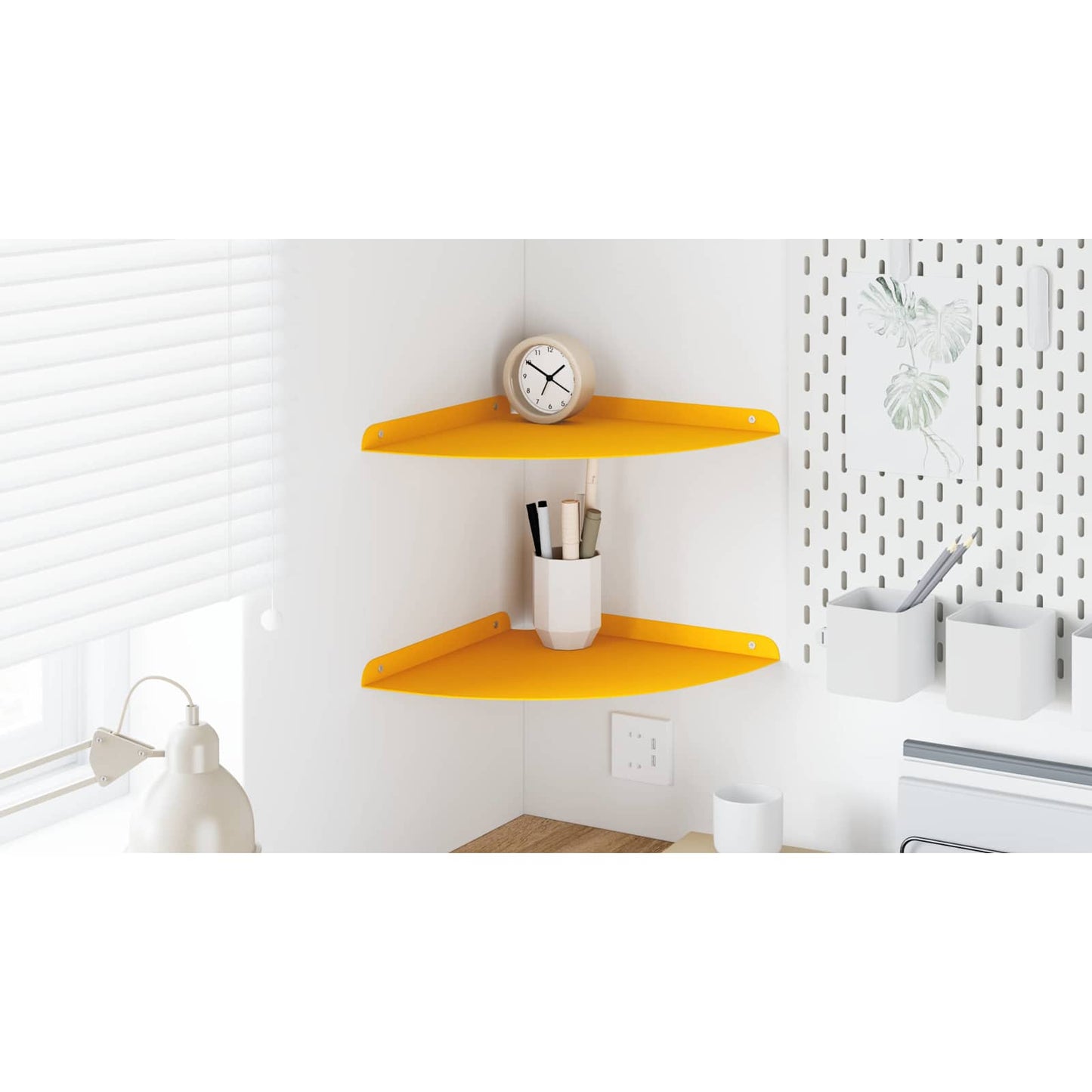 Floating Shelf with Shelf 2 pcs Mustard Yellow 30 x 30 x 2 cm