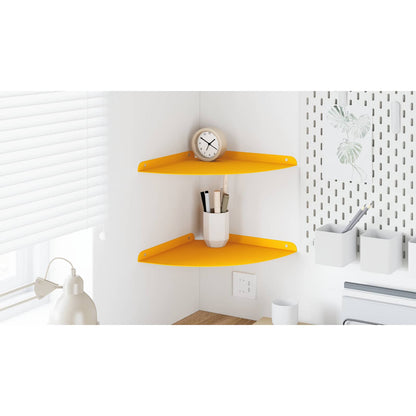 Floating Shelf with Shelf 2 pcs Mustard Yellow 30 x 30 x 2 cm