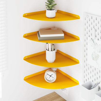 Floating Shelf with Shelf 4 pcs Mustard Yellow 30 x 30 x 2 cm
