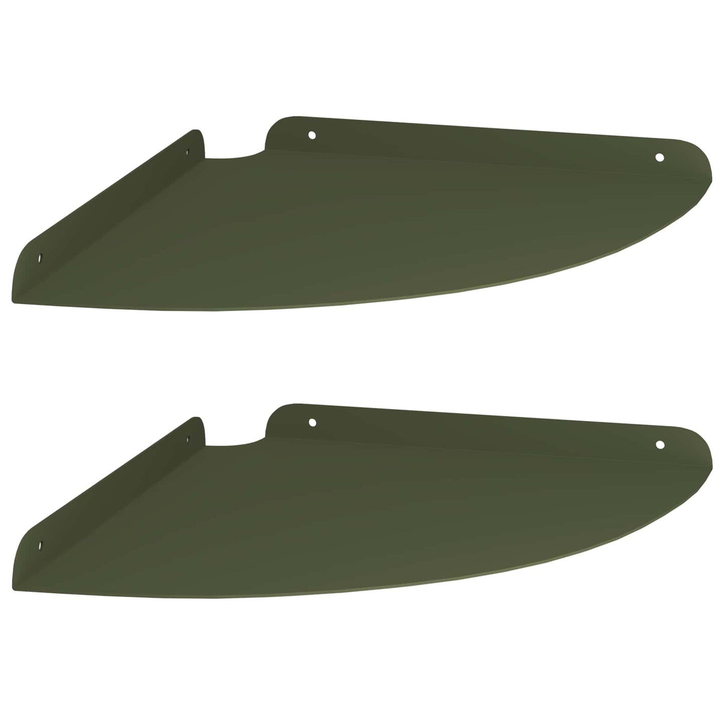 Floating Shelf with Shelf 2 pcs Olive Green 30 x 30 x 2 cm