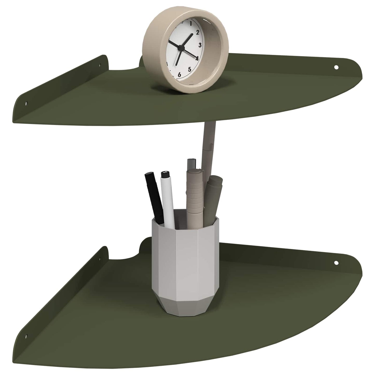 Floating Shelf with Shelf 2 pcs Olive Green 30 x 30 x 2 cm