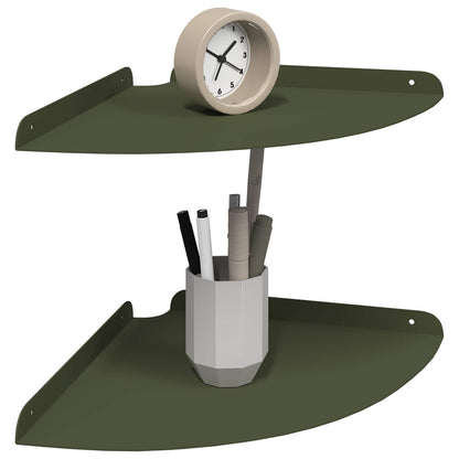 Floating Shelf with Shelf 2 pcs Olive Green 30 x 30 x 2 cm