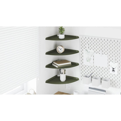 Floating Shelf with Shelf 4 pcs Olive green 30 x 30 x 2 cm