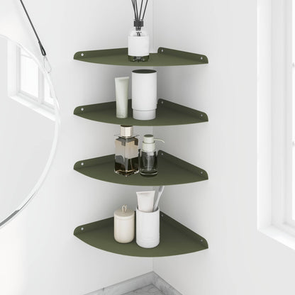 Floating Shelf with Shelf 4 pcs Olive green 30 x 30 x 2 cm