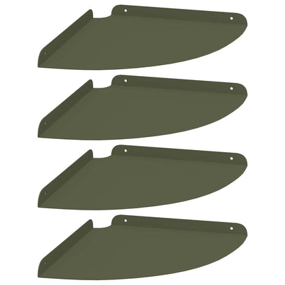 Floating Shelf with Shelf 4 pcs Olive green 30 x 30 x 2 cm