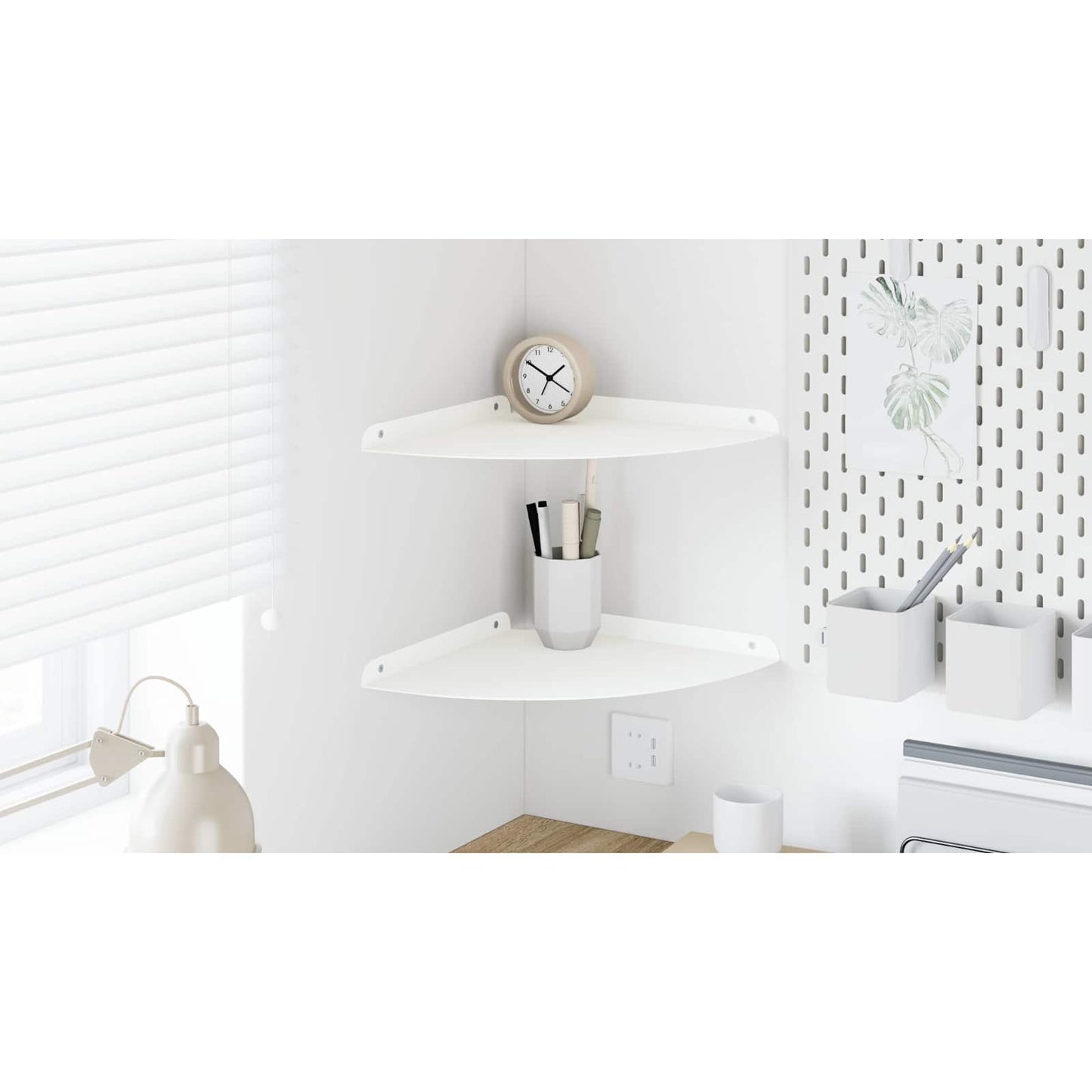 Floating Shelf with Shelf 2 pcs White 30 x 30 x 2 cm