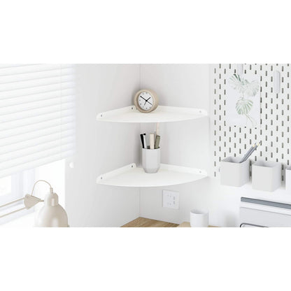 Floating Shelf with Shelf 2 pcs White 30 x 30 x 2 cm