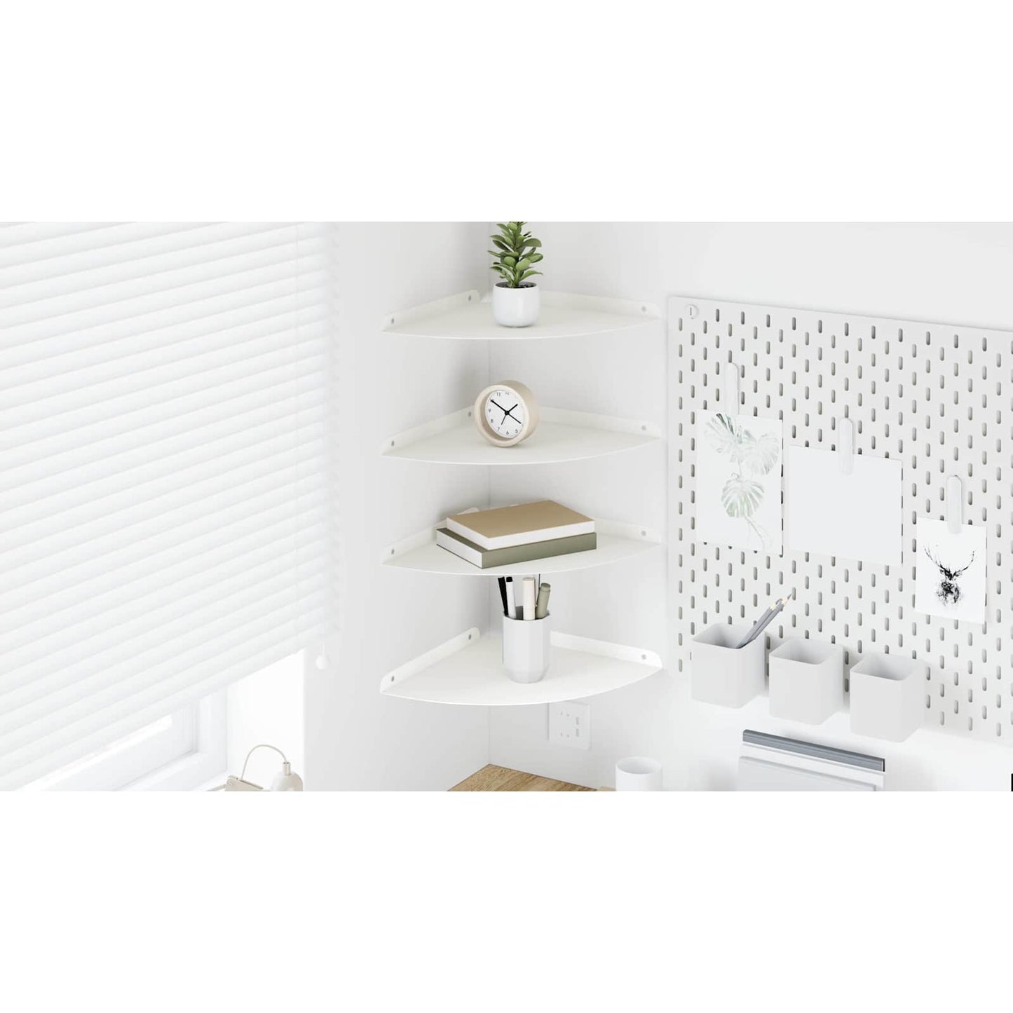 Corner Floating Shelf Corner Mount 4 pcs White 30 x 30 x 2 cm