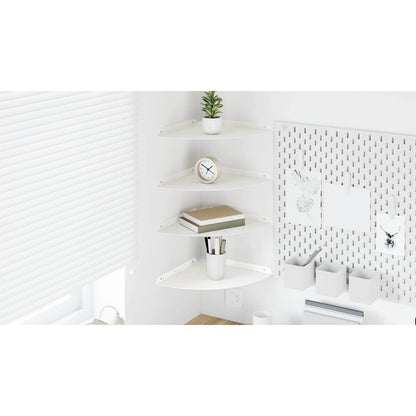 Corner Floating Shelf Corner Mount 4 pcs White 30 x 30 x 2 cm