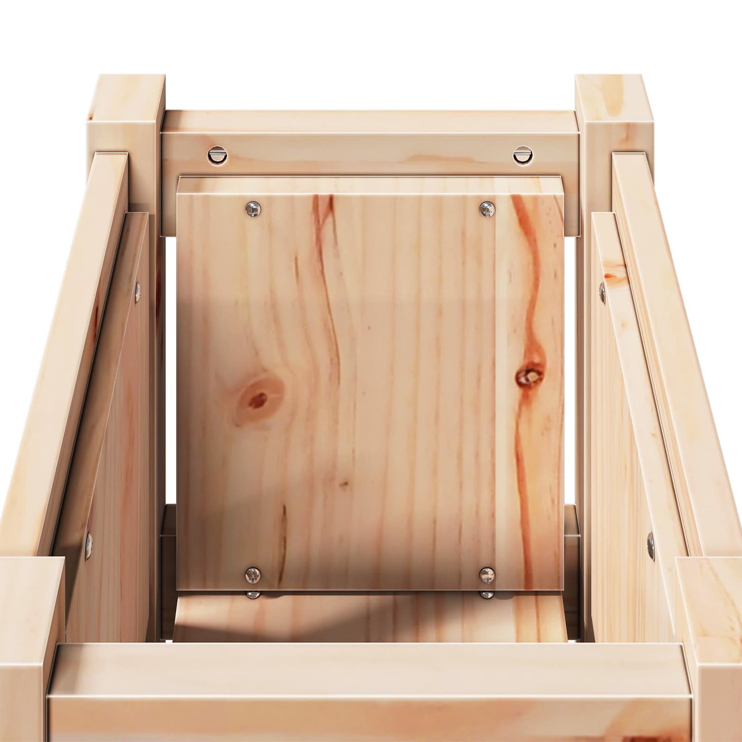 Garden Planter Nature 31 x 31 x 70 cm Solid Pine Wood