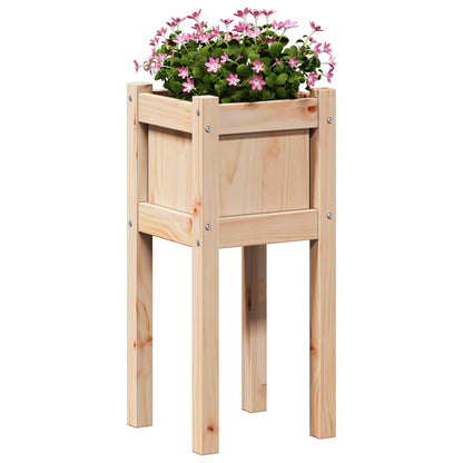 Garden Planter Nature 31 x 31 x 70 cm Solid Pine Wood