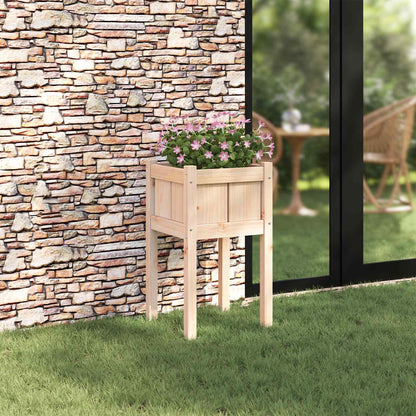 Garden Planter Nature 40 x 40 x 70 cm Solid Pine Wood