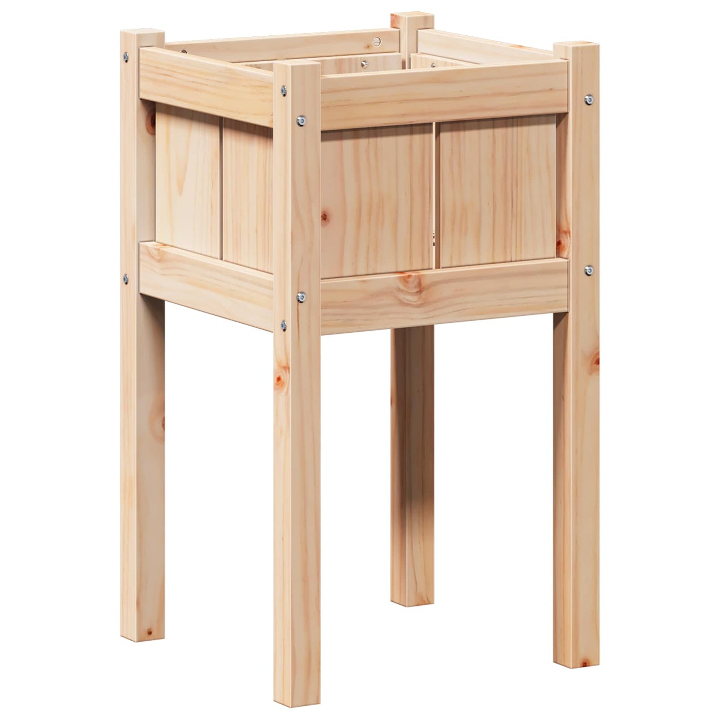 Garden Planter Nature 40 x 40 x 70 cm Solid Pine Wood