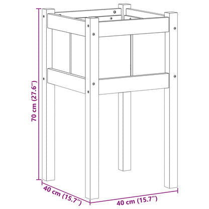 Garden Planter Nature 40 x 40 x 70 cm Solid Pine Wood