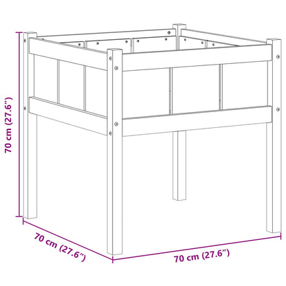Garden Planter Nature 70 x 70 x 70 cm Solid Pine Wood