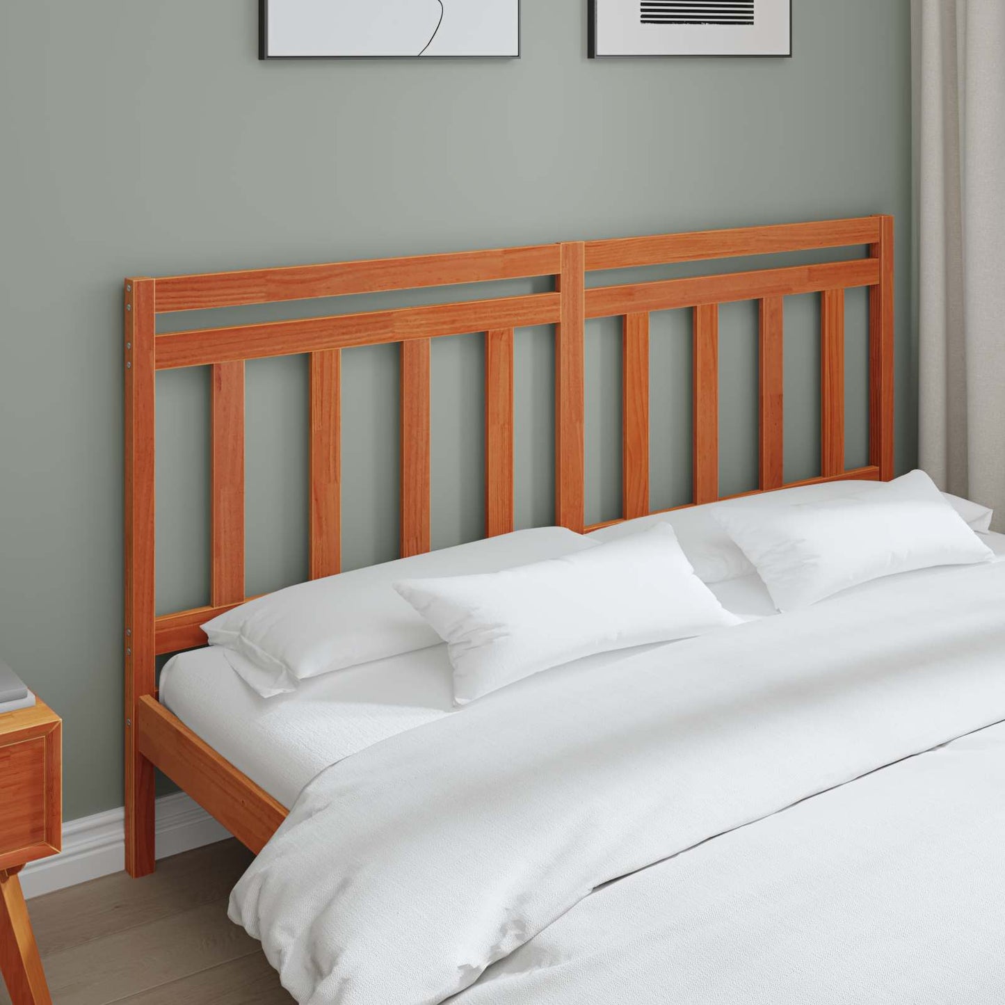 Headboard with Headboard Wax Brown 185.5 x 100 cm