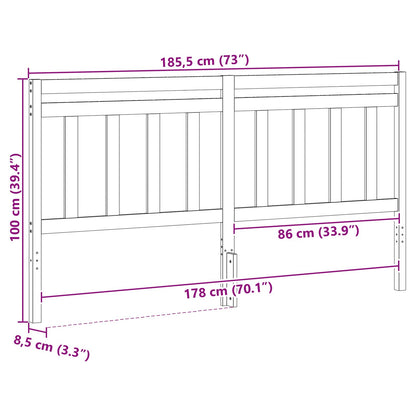 Headboard with Headboard Wax Brown 185.5 x 100 cm