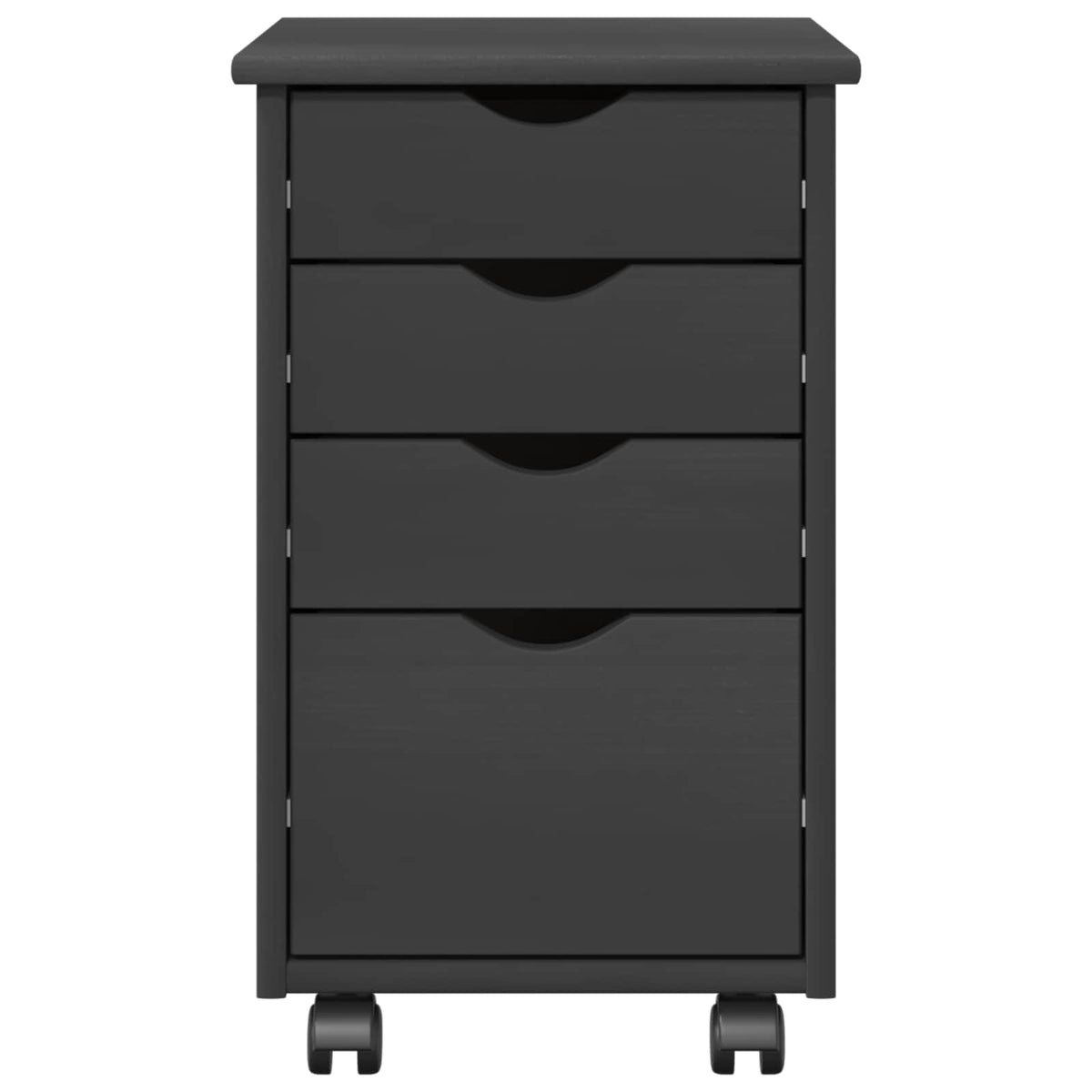 Rolling Cabinet with Wheel Grey 34 x 39 x 56 cm Solid Pine Wood
