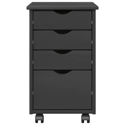 Rolling Cabinet with Wheel Grey 34 x 39 x 56 cm Solid Pine Wood