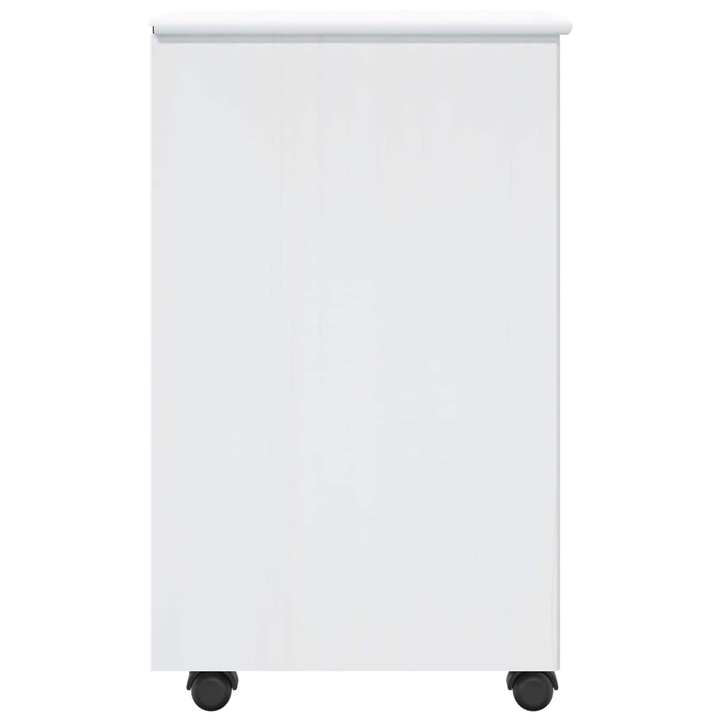 Rolling Cabinet White 34 x 39 x 65.5 cm Solid Pine Wood