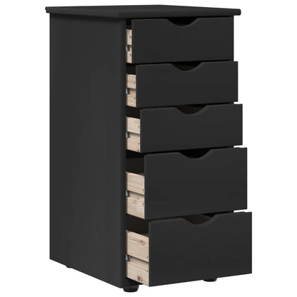 Cabinet Black 34 x 39 x 61.5 cm Solid Pine Wood