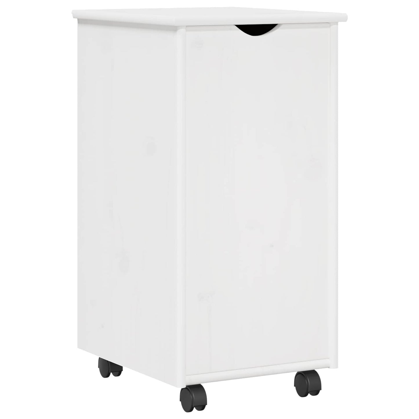 Rolling Cabinet White 34 x 39 x 65.5 cm Solid Pine Wood