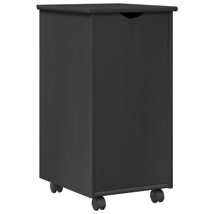 Rolling Cabinet Grey 34 x 39 x 65.5 cm Solid Pine Wood