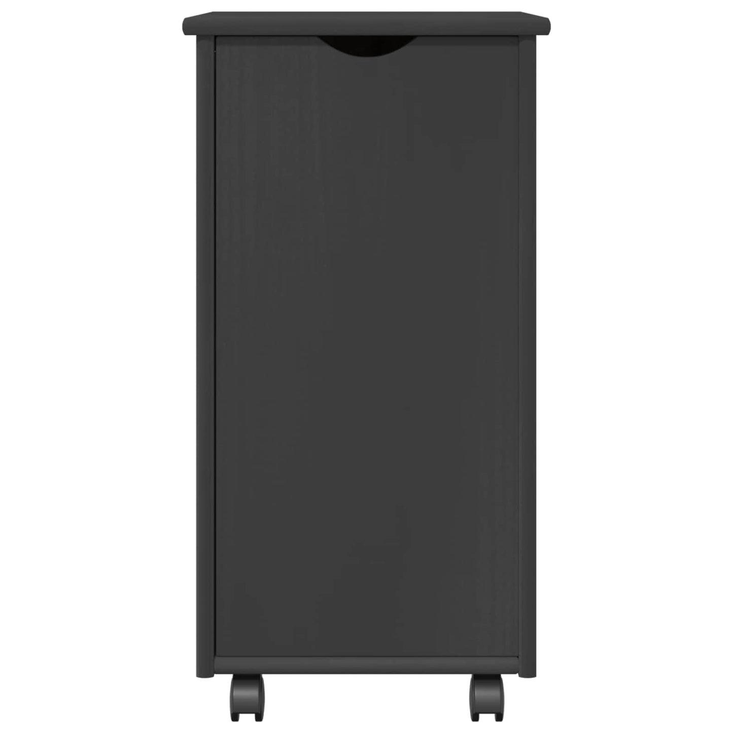 Rolling Cabinet Grey 34 x 39 x 65.5 cm Solid Pine Wood