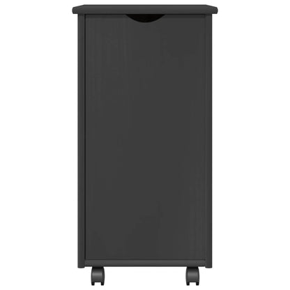Rolling Cabinet Grey 34 x 39 x 65.5 cm Solid Pine Wood