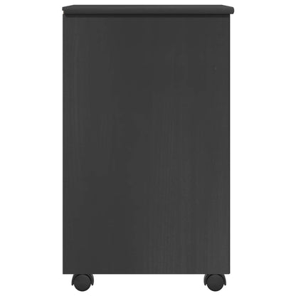 Rolling Cabinet Grey 34 x 39 x 65.5 cm Solid Pine Wood