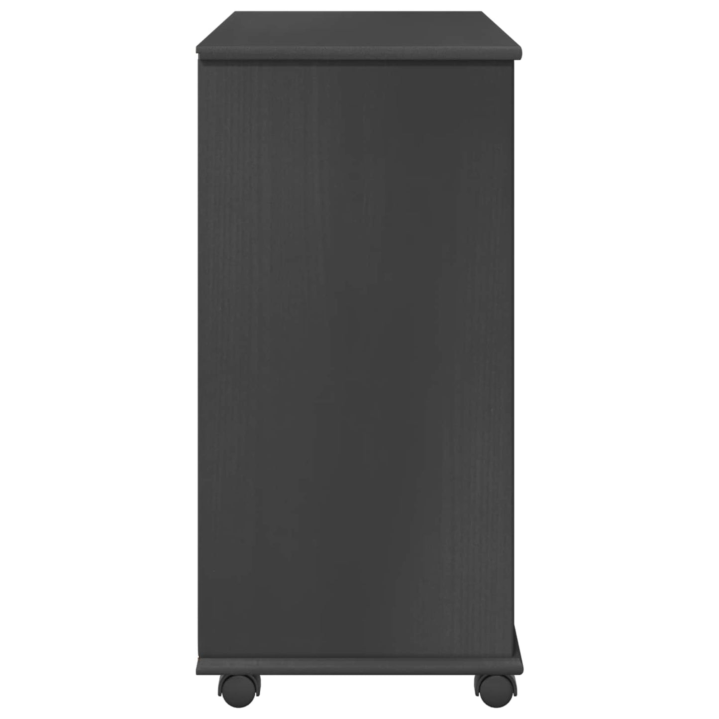 Rolling Cabinet Grey 63.5 x 39 x 79 cm Solid Pine Wood