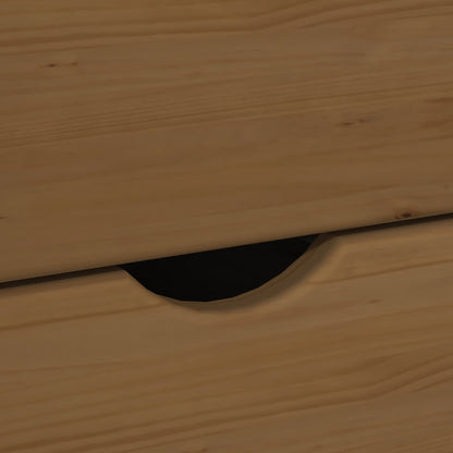 Rolling Cabinet Honey Brown 34 x 39 x 93.5 cm Solid Pine Wood