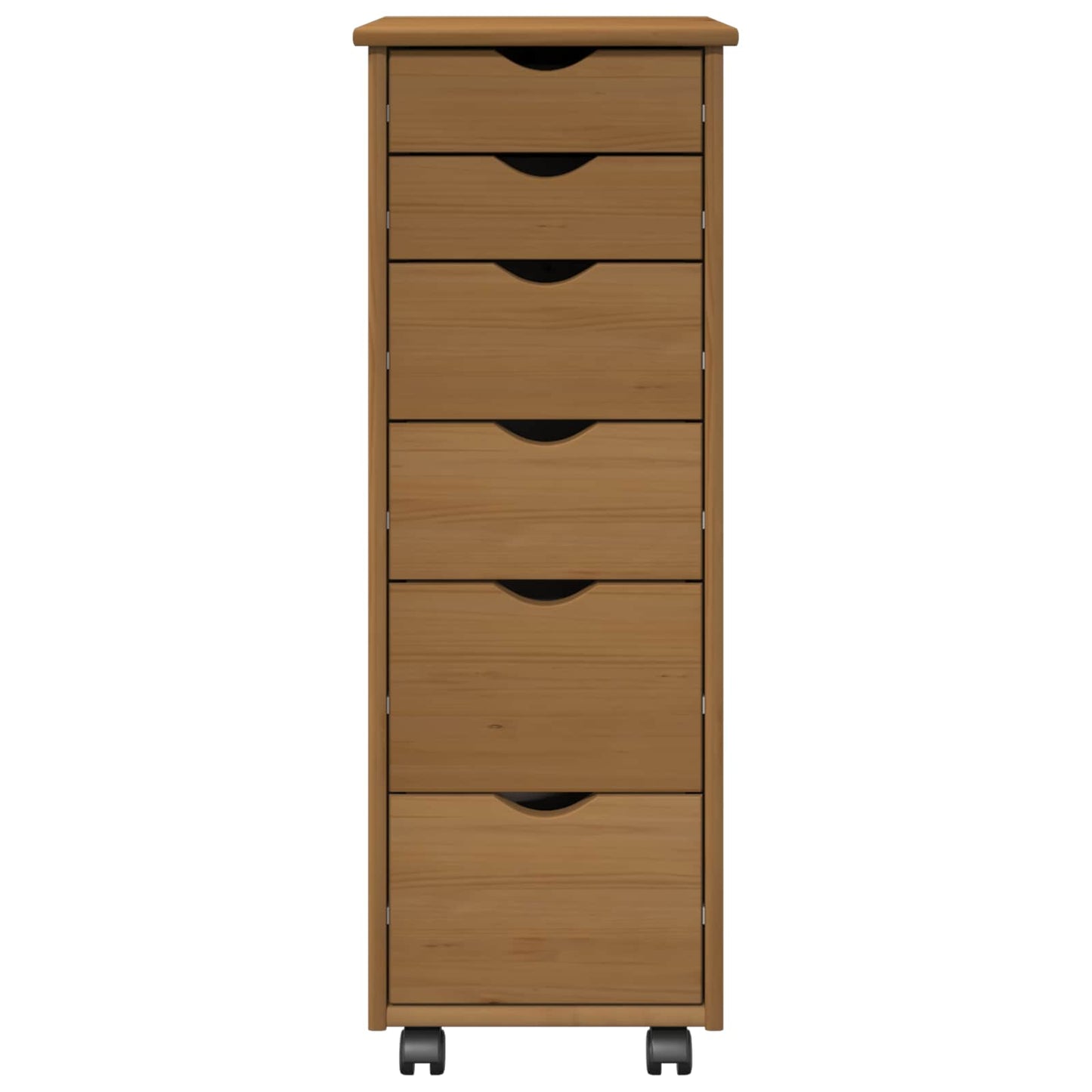 Rolling Cabinet Honey Brown 34 x 39 x 93.5 cm Solid Pine Wood