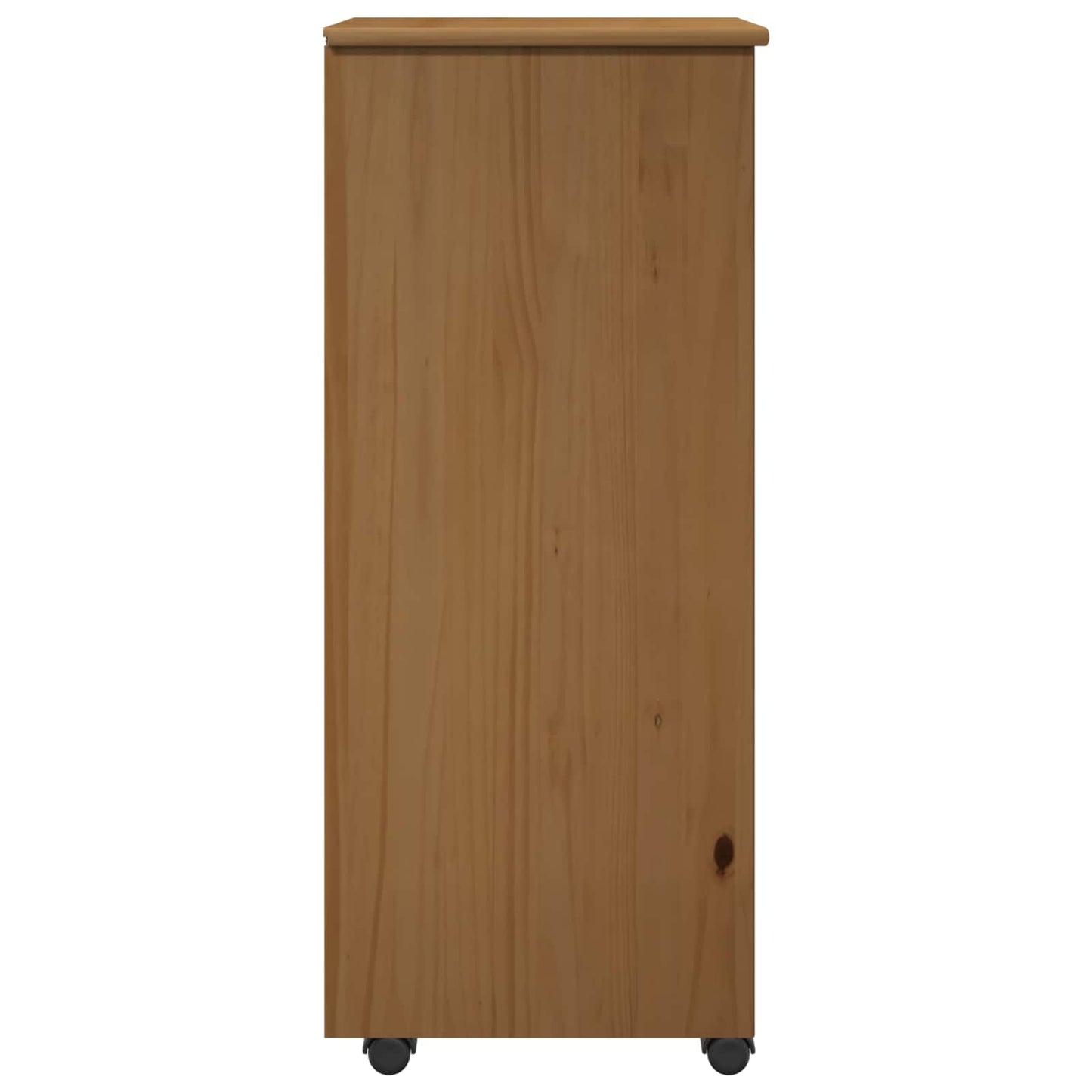 Rolling Cabinet Honey Brown 34 x 39 x 93.5 cm Solid Pine Wood