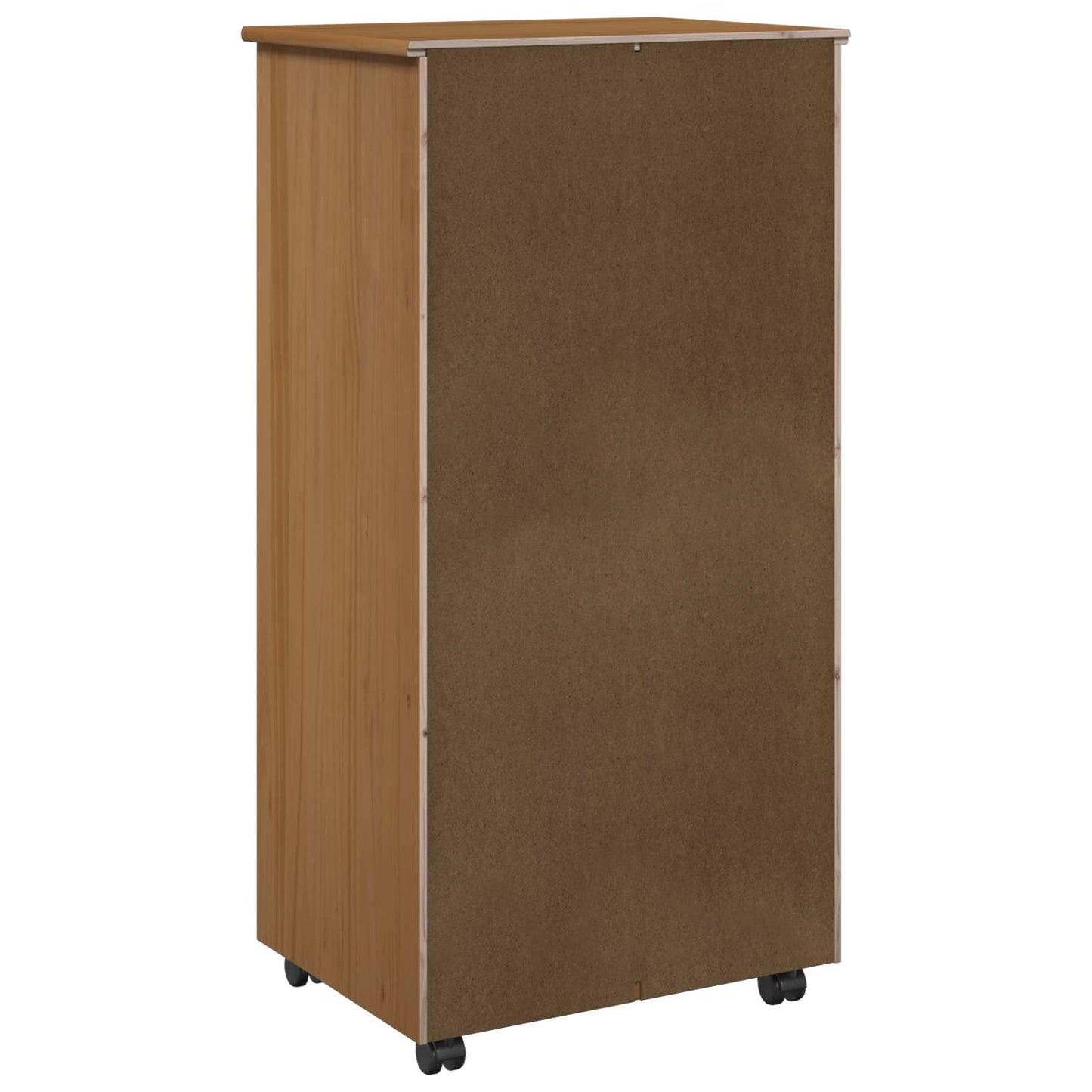 Rolling Cabinet Honey Brown 53 x 39 x 103 cm Solid Pine Wood