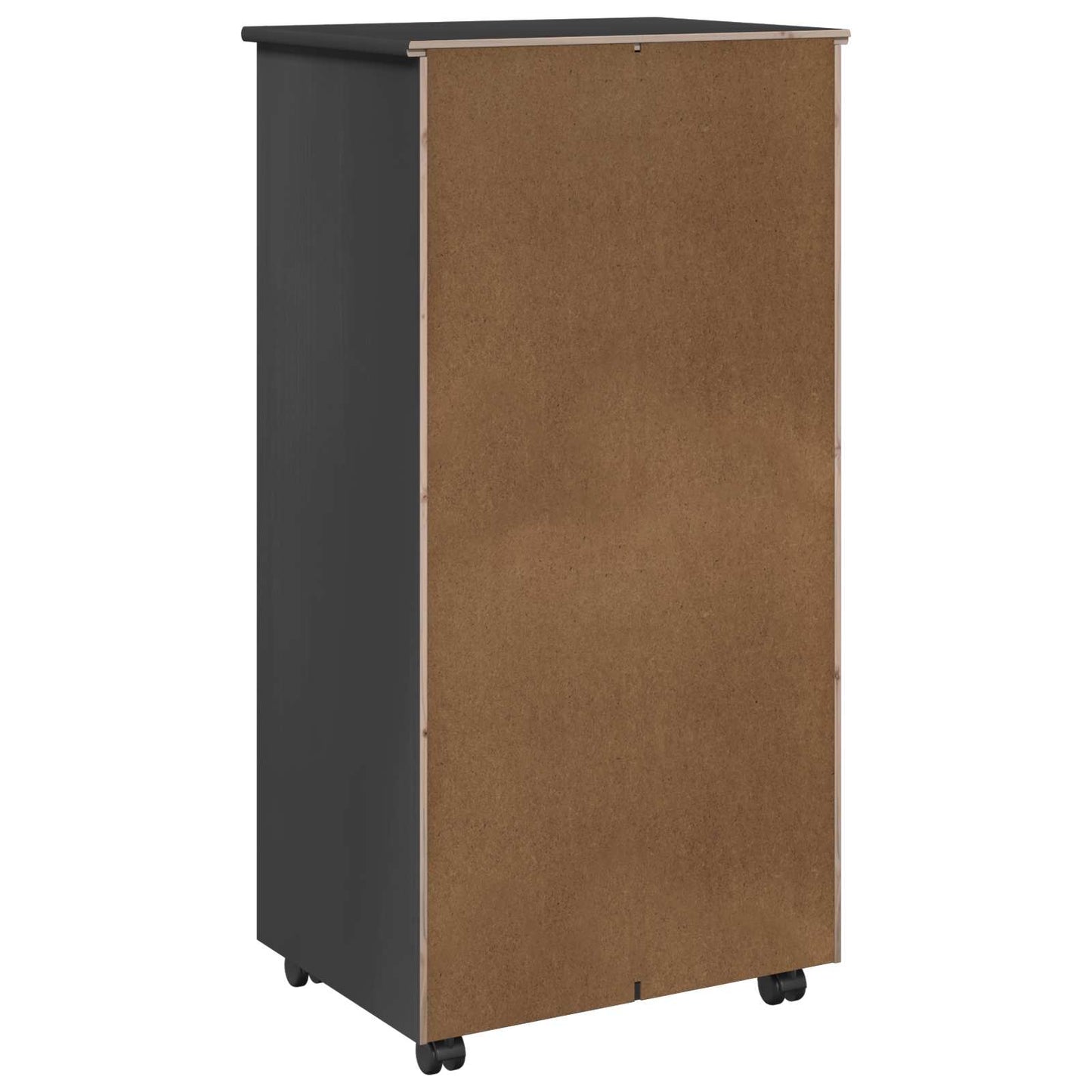Rolling Cabinet Grey 53 x 39 x 103 cm Solid Pine Wood